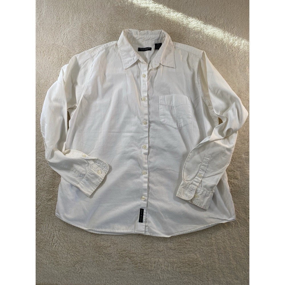 American Eagle Women's White Button Up Shirt Size Large